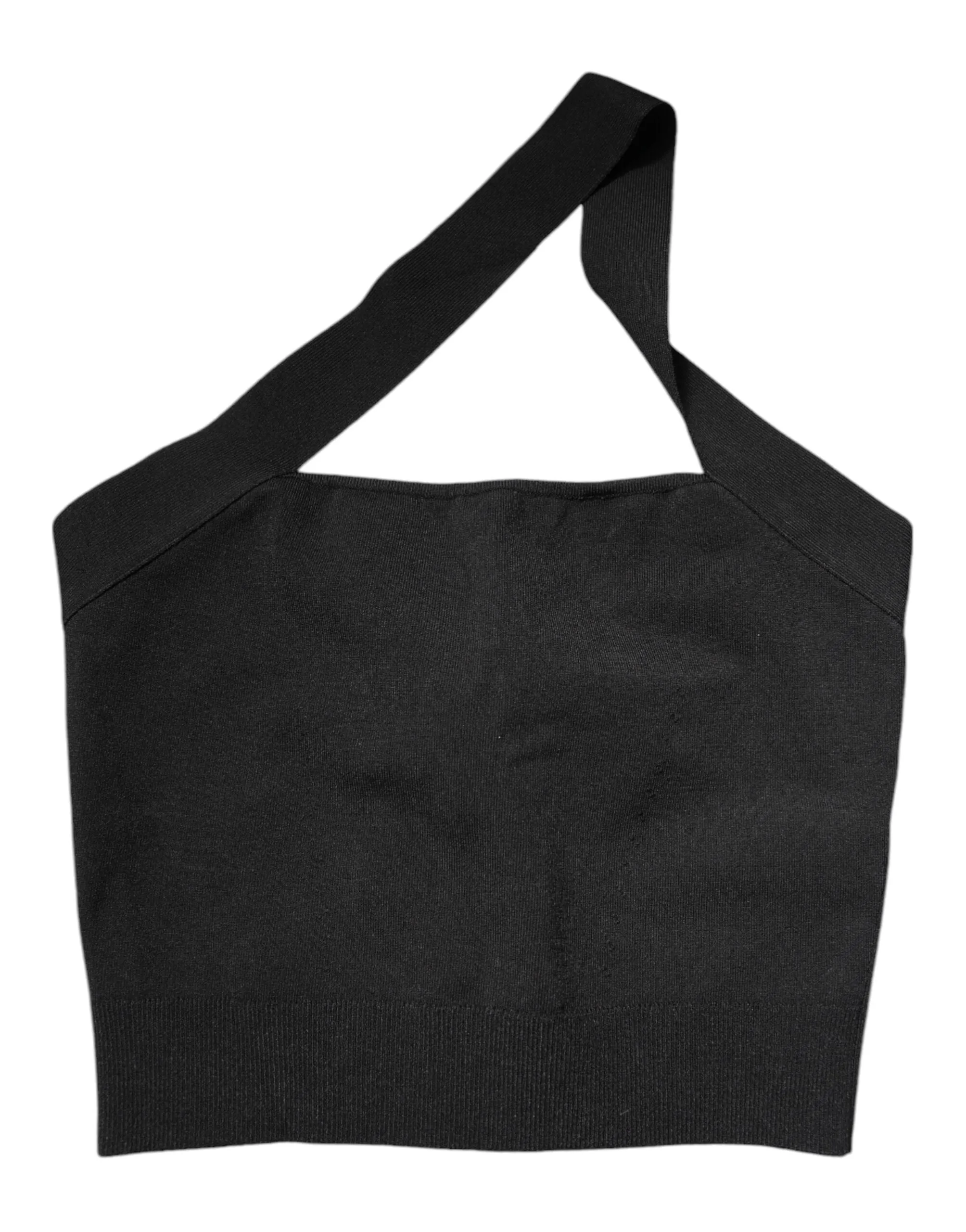 Black Sleeveless Halter Cropped Backless Top