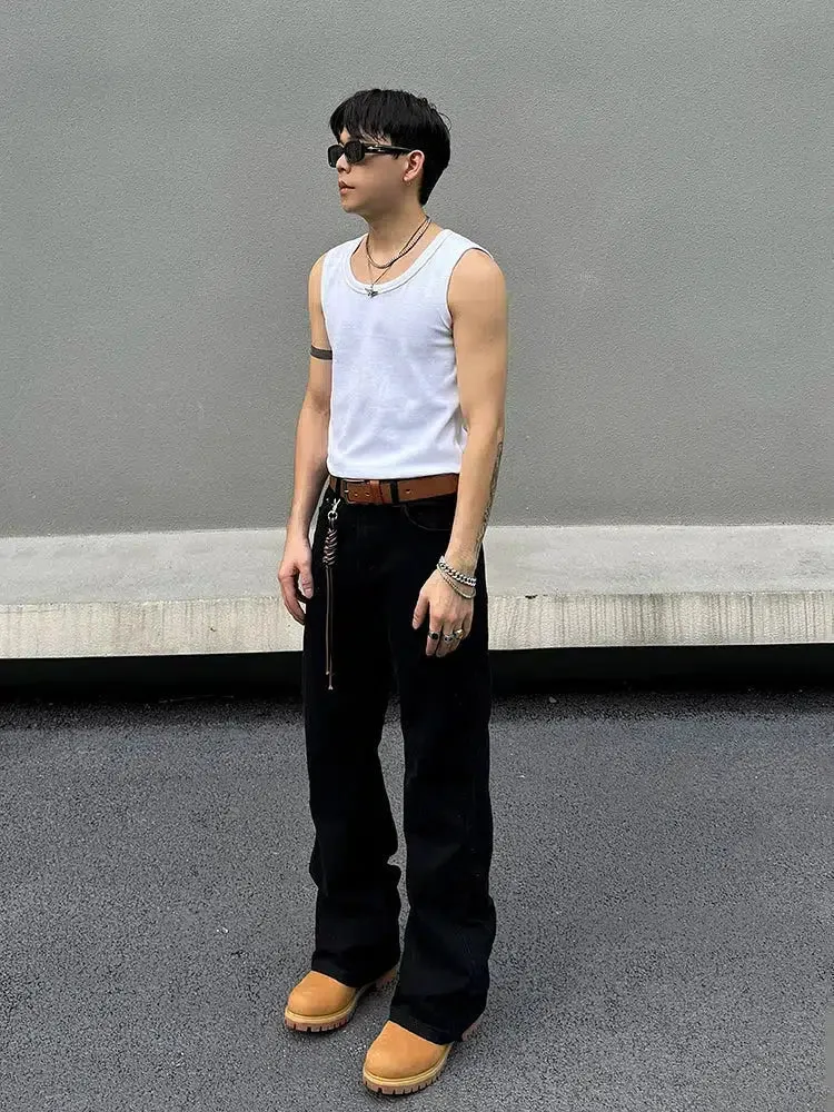 Black Straight-leg Jeans