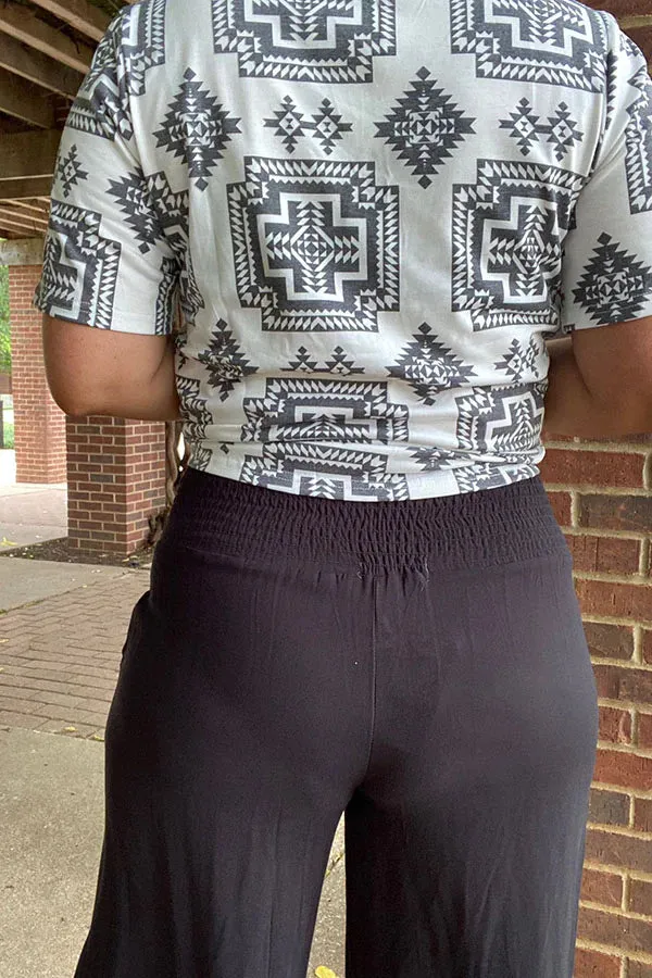 Black wide leg pants