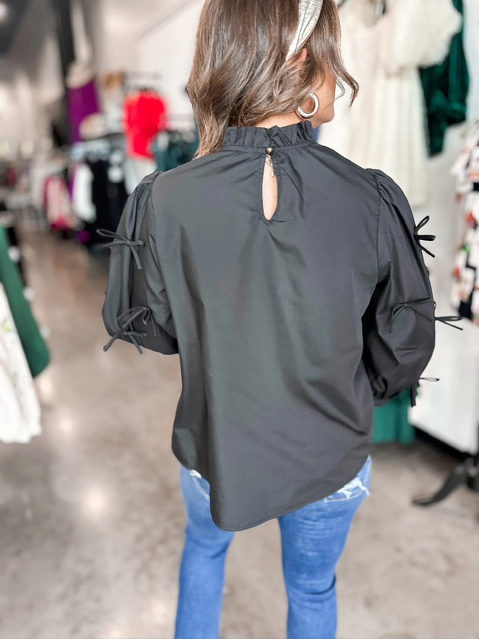 Blissful in Bows High Neck Blouse