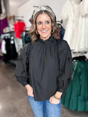 Blissful in Bows High Neck Blouse
