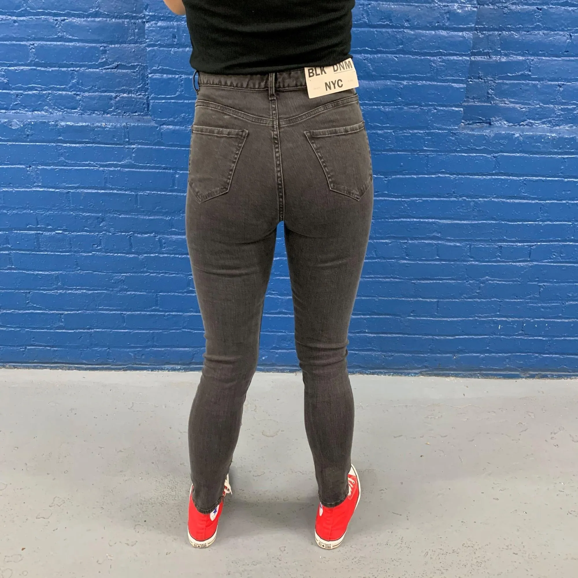 BLK DNM Womens Delancey Black High Rise Skinny Jeans