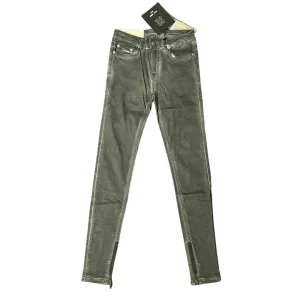 BLK DNM Womens Ridge Grey Mid Rise Skinny Jeans