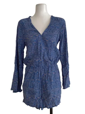Blue Graphic Rompers Overalls