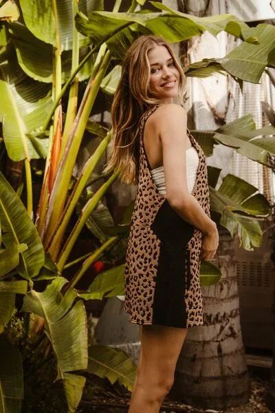 Bold Leopard Print Sleeveless Overalls