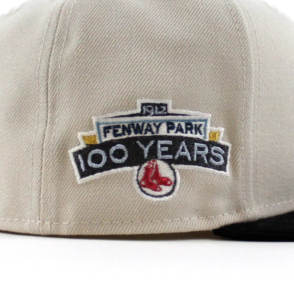 Boston Red Sox 100 Years Fenway Park New Era 59Fifty Fitted Hat (Stone Corduroy Green Underbrim)