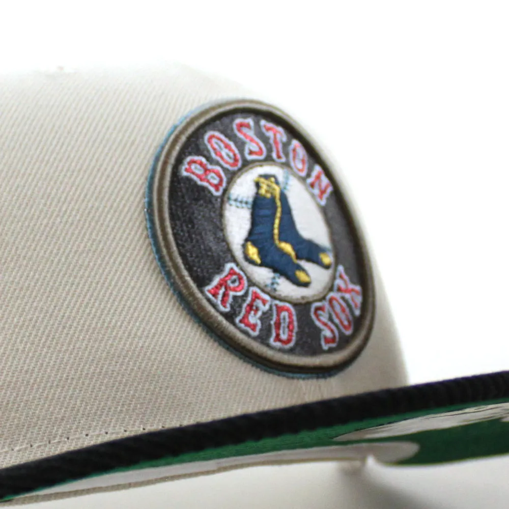 Boston Red Sox 100 Years Fenway Park New Era 59Fifty Fitted Hat (Stone Corduroy Green Underbrim)