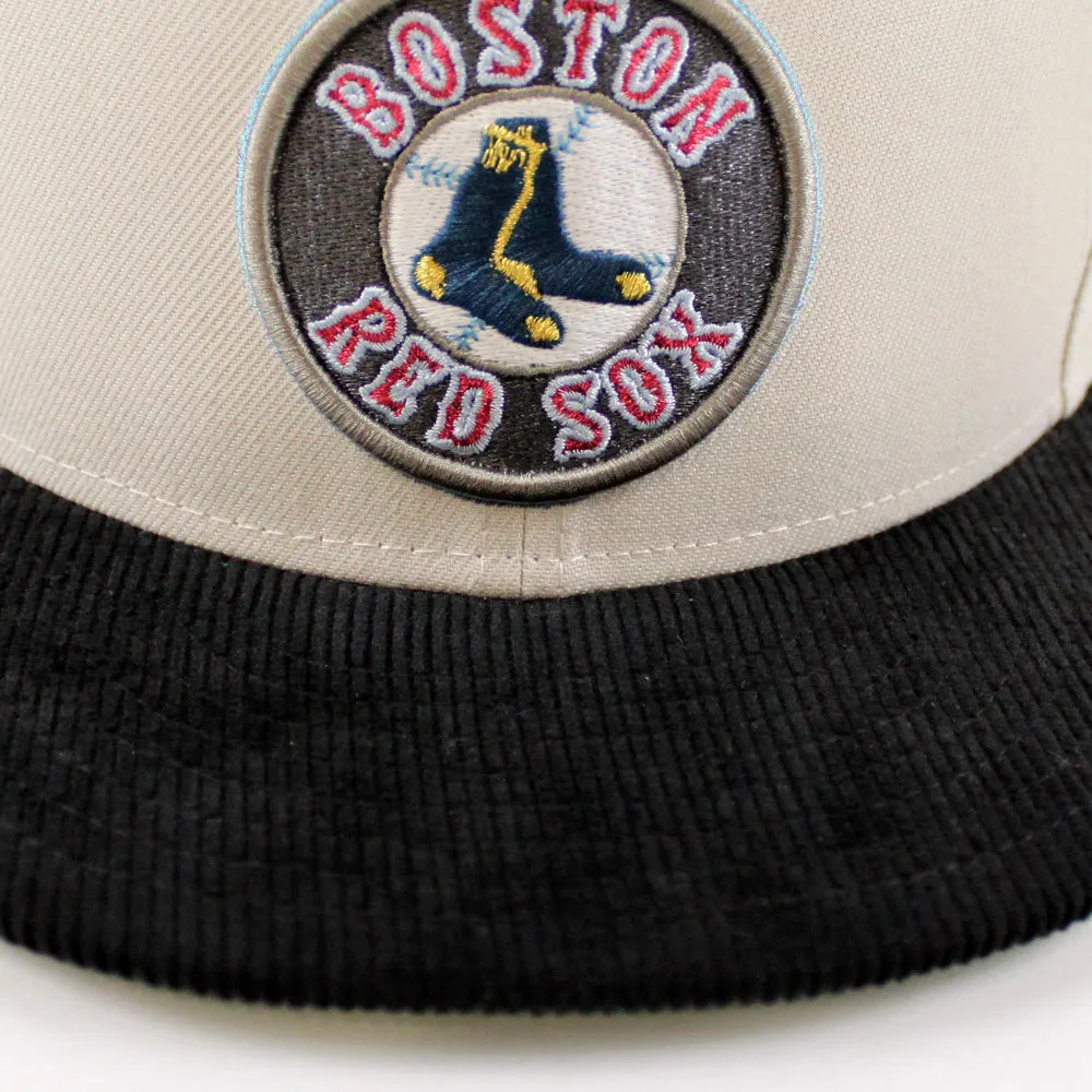 Boston Red Sox 100 Years Fenway Park New Era 59Fifty Fitted Hat (Stone Corduroy Green Underbrim)