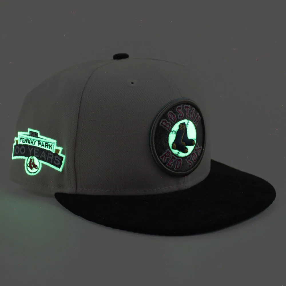 Boston Red Sox 100 Years Fenway Park New Era 59Fifty Fitted Hat (Stone Corduroy Green Underbrim)
