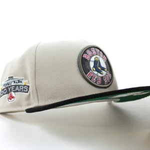 Boston Red Sox 100 Years Fenway Park New Era 59Fifty Fitted Hat (Stone Corduroy Green Underbrim)