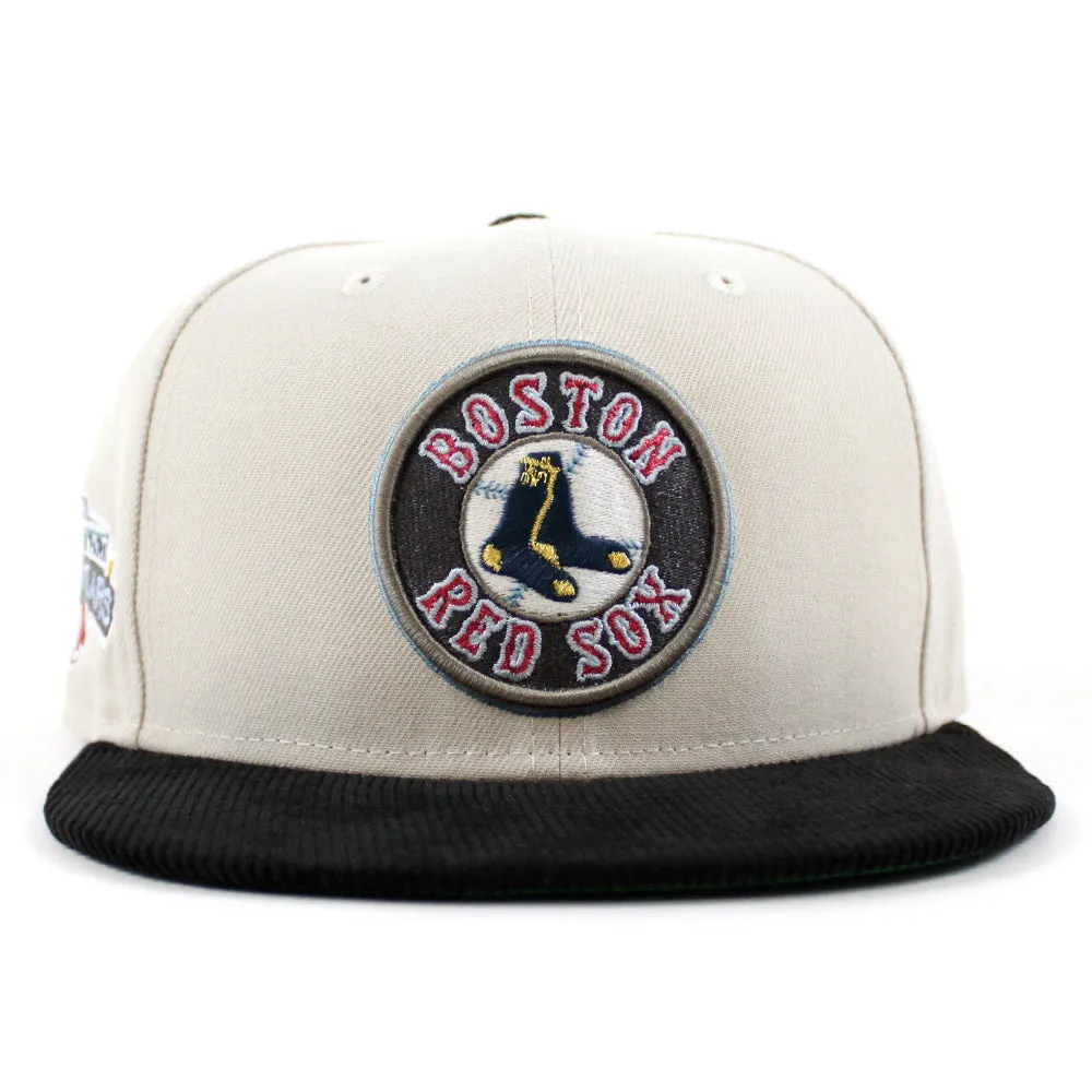 Boston Red Sox 100 Years Fenway Park New Era 59Fifty Fitted Hat (Stone Corduroy Green Underbrim)