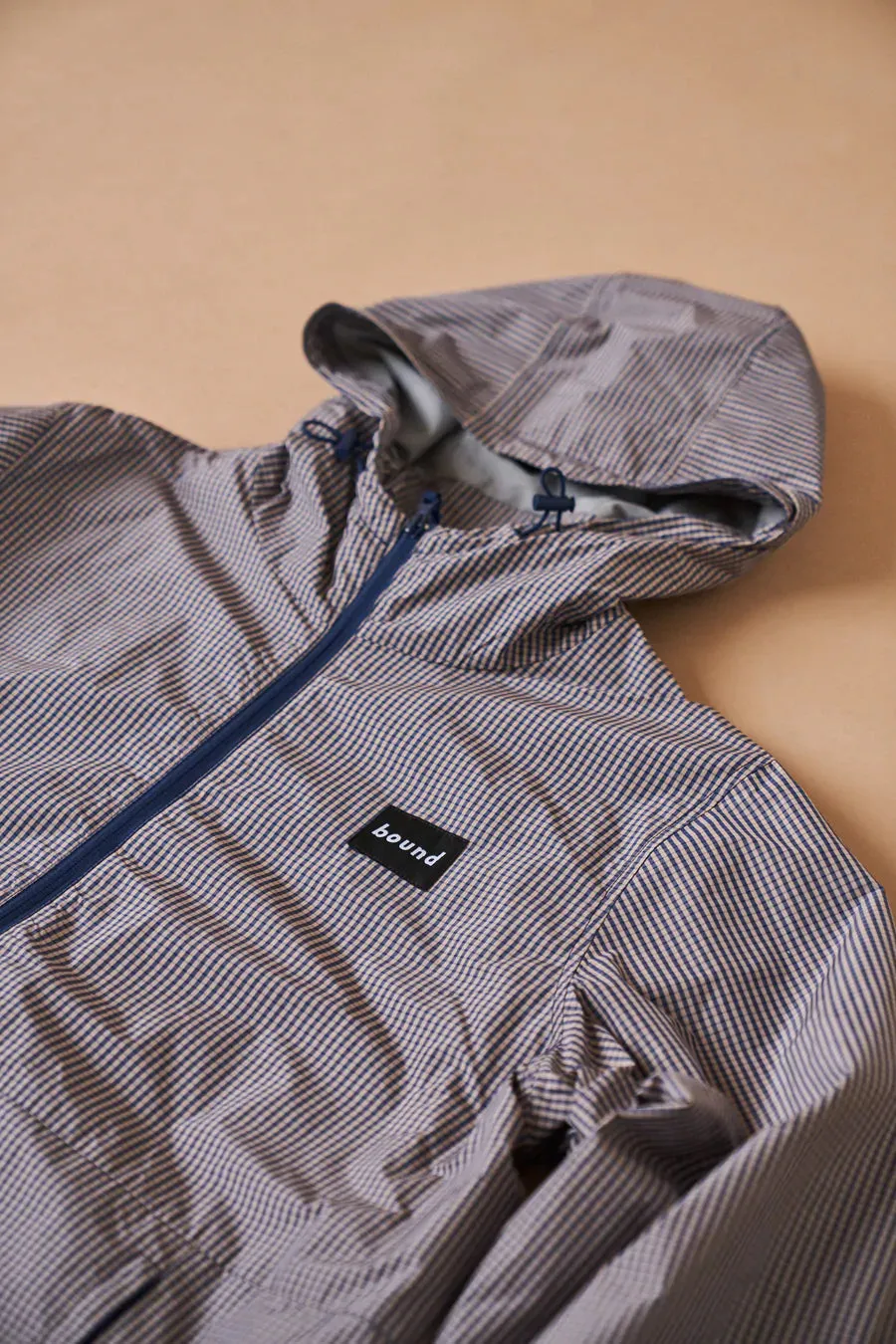 bound 'Digbeth' Check Wind Jacket - Beige & Blue