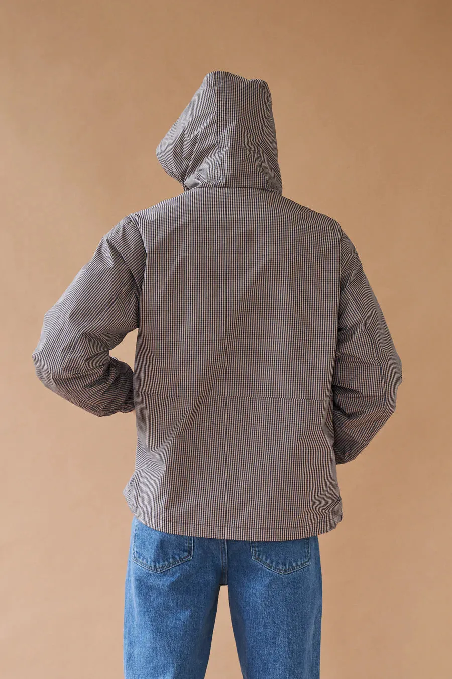 bound 'Digbeth' Check Wind Jacket - Beige & Blue