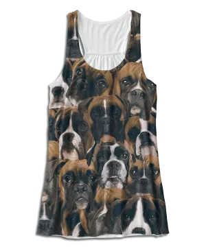 Boxers on Boxers on Boxers Racerback Tank Top
