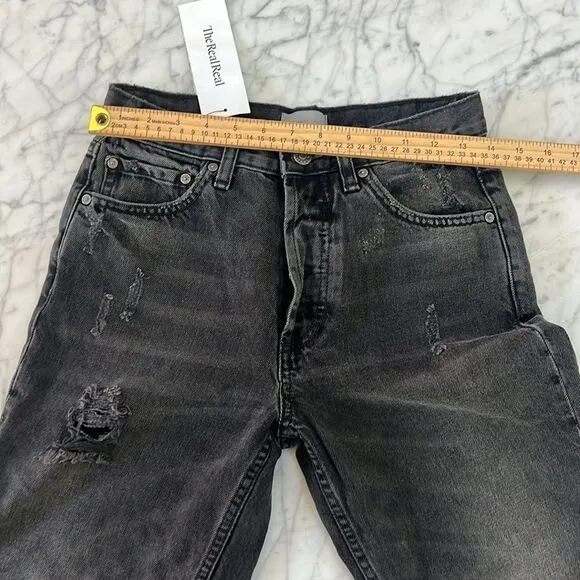 Boyish The Tommy Straight Leg Jeans Washed Black Moonfleet Wash Sz 26