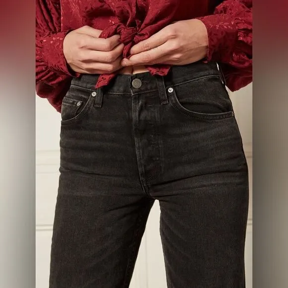 Boyish The Tommy Straight Leg Jeans Washed Black Moonfleet Wash Sz 26