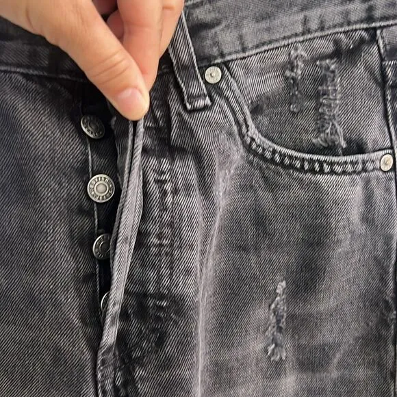 Boyish The Tommy Straight Leg Jeans Washed Black Moonfleet Wash Sz 26