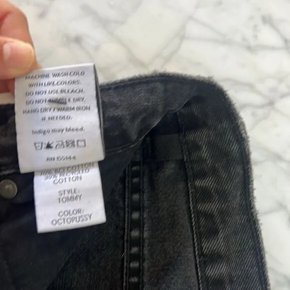 Boyish The Tommy Straight Leg Jeans Washed Black Moonfleet Wash Sz 26