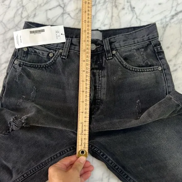 Boyish The Tommy Straight Leg Jeans Washed Black Moonfleet Wash Sz 26