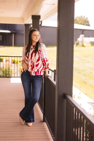 Brush Stroke   Cheetah Mix Blouse