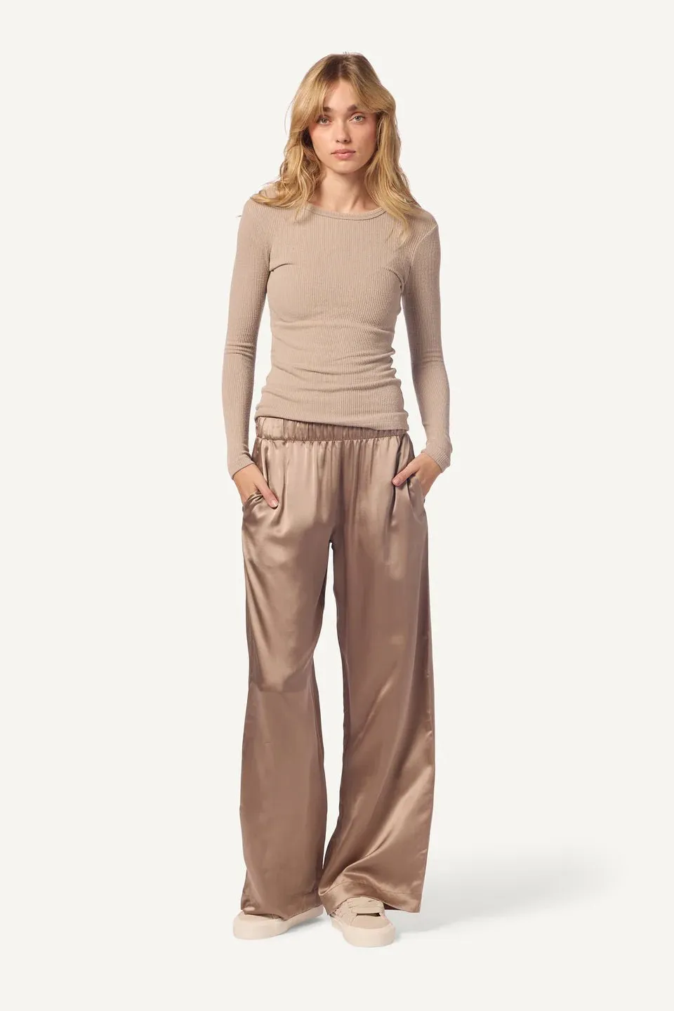 BRYNN SILK WIDE LEG PANT