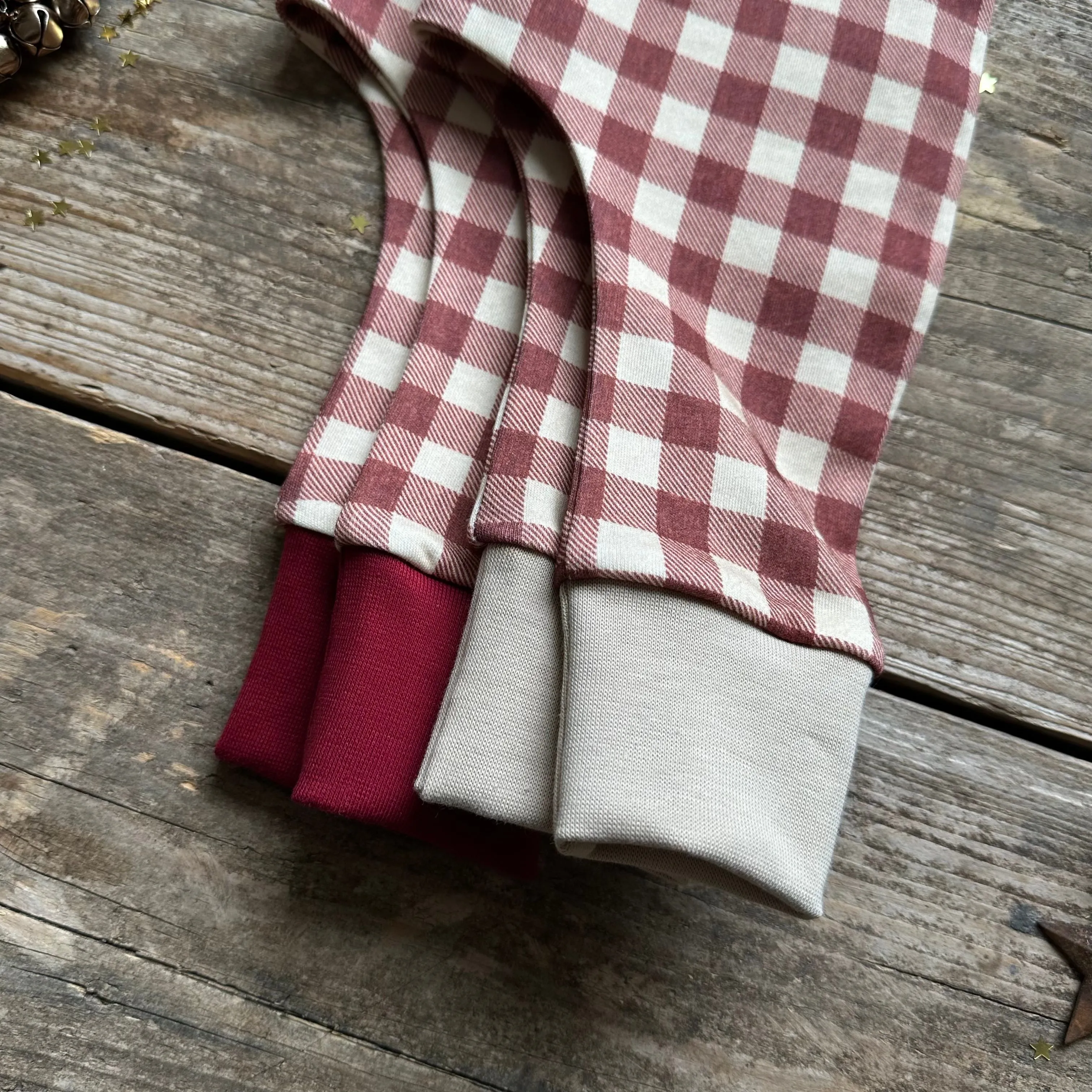 Burgundy Check Long Top