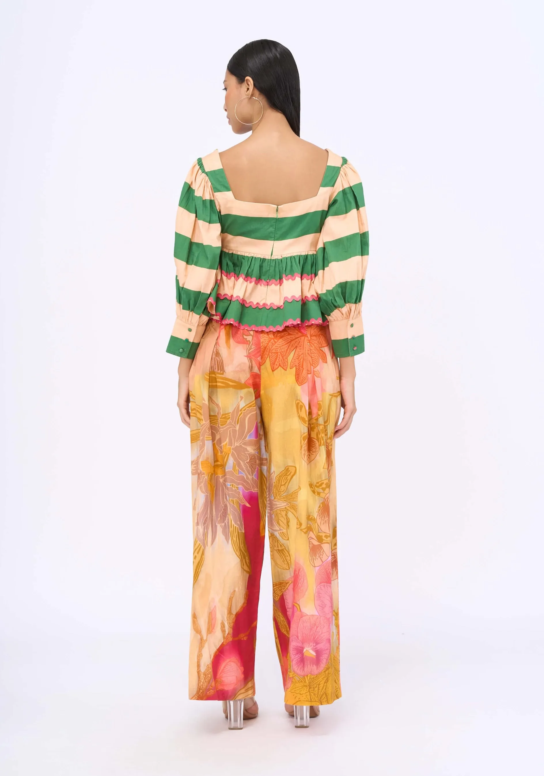 Cabana peplum top and floral pants