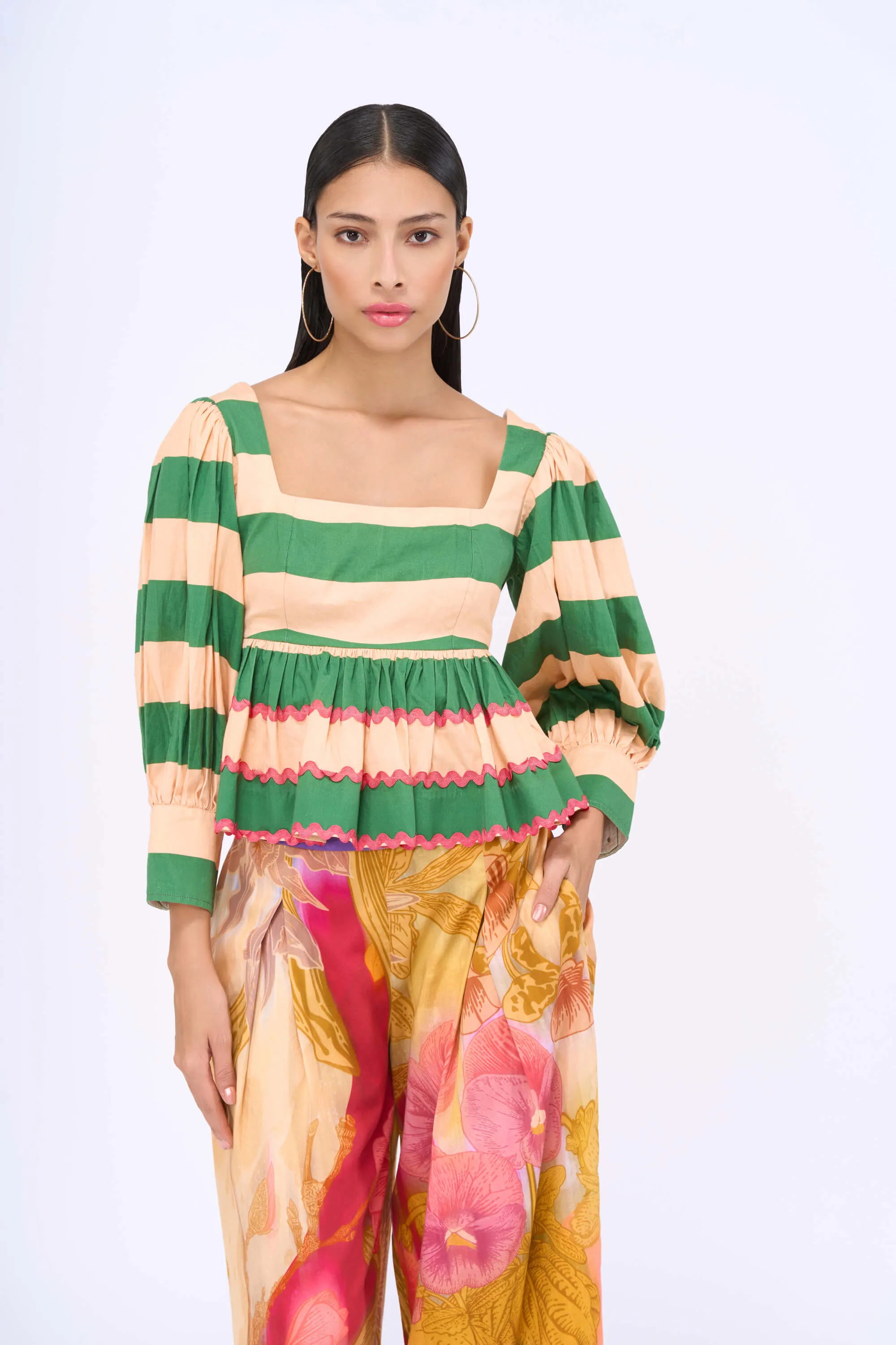Cabana peplum top and floral pants