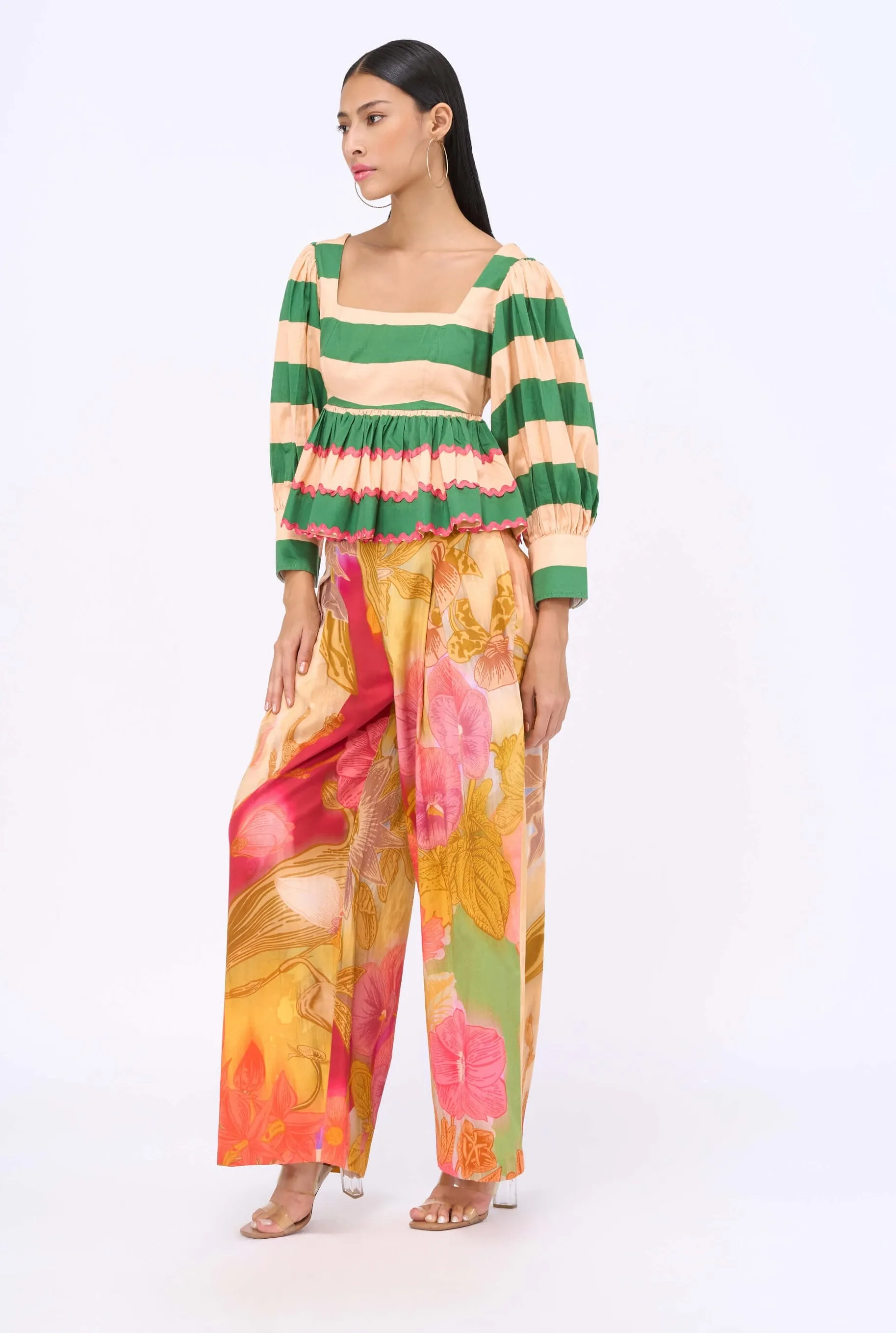 Cabana peplum top and floral pants