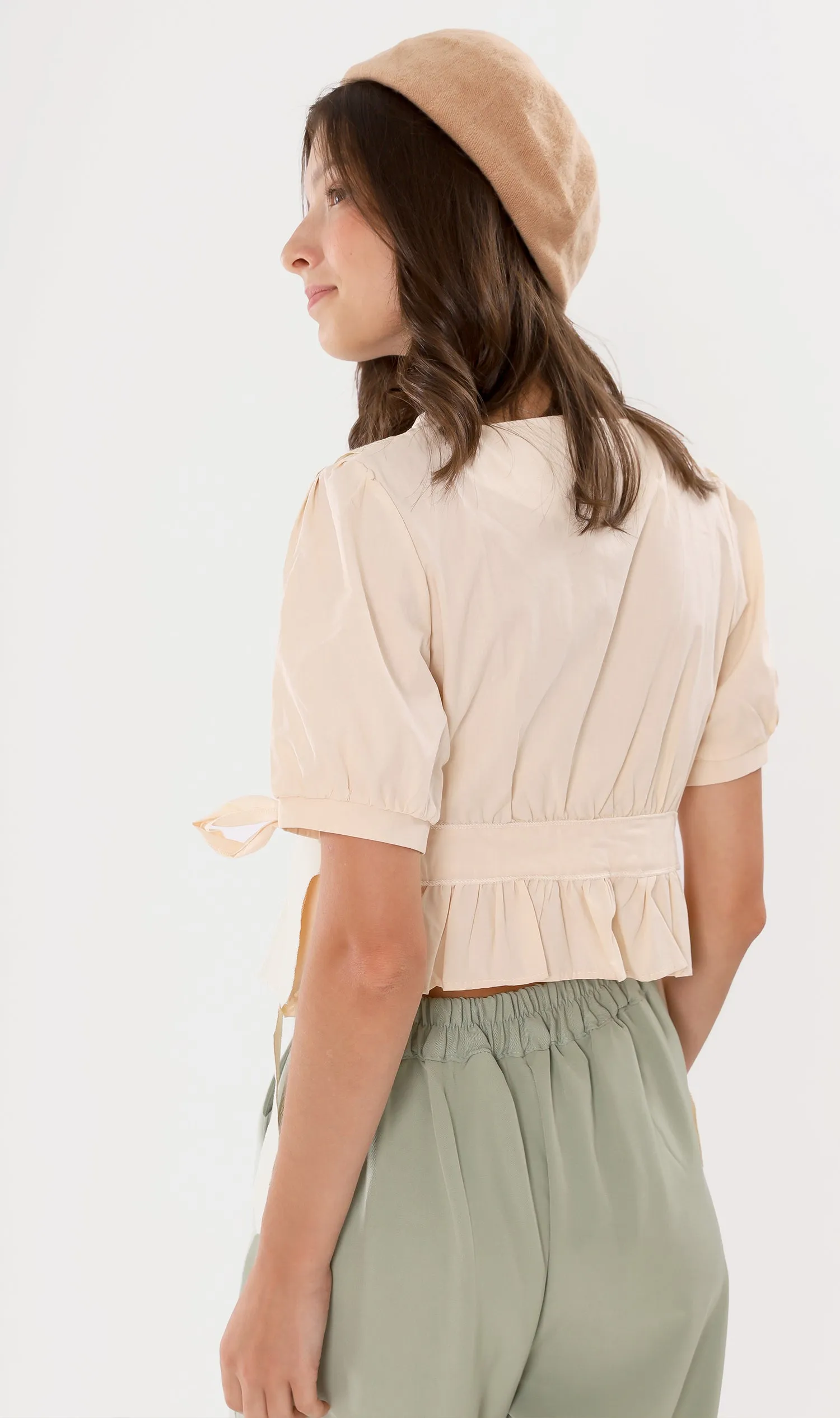 CALISTA Ruffled Prairie Top (Cream)