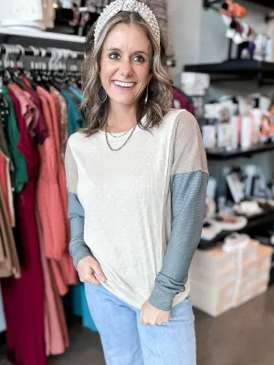 Callie Colorblock Long Sleeve Top