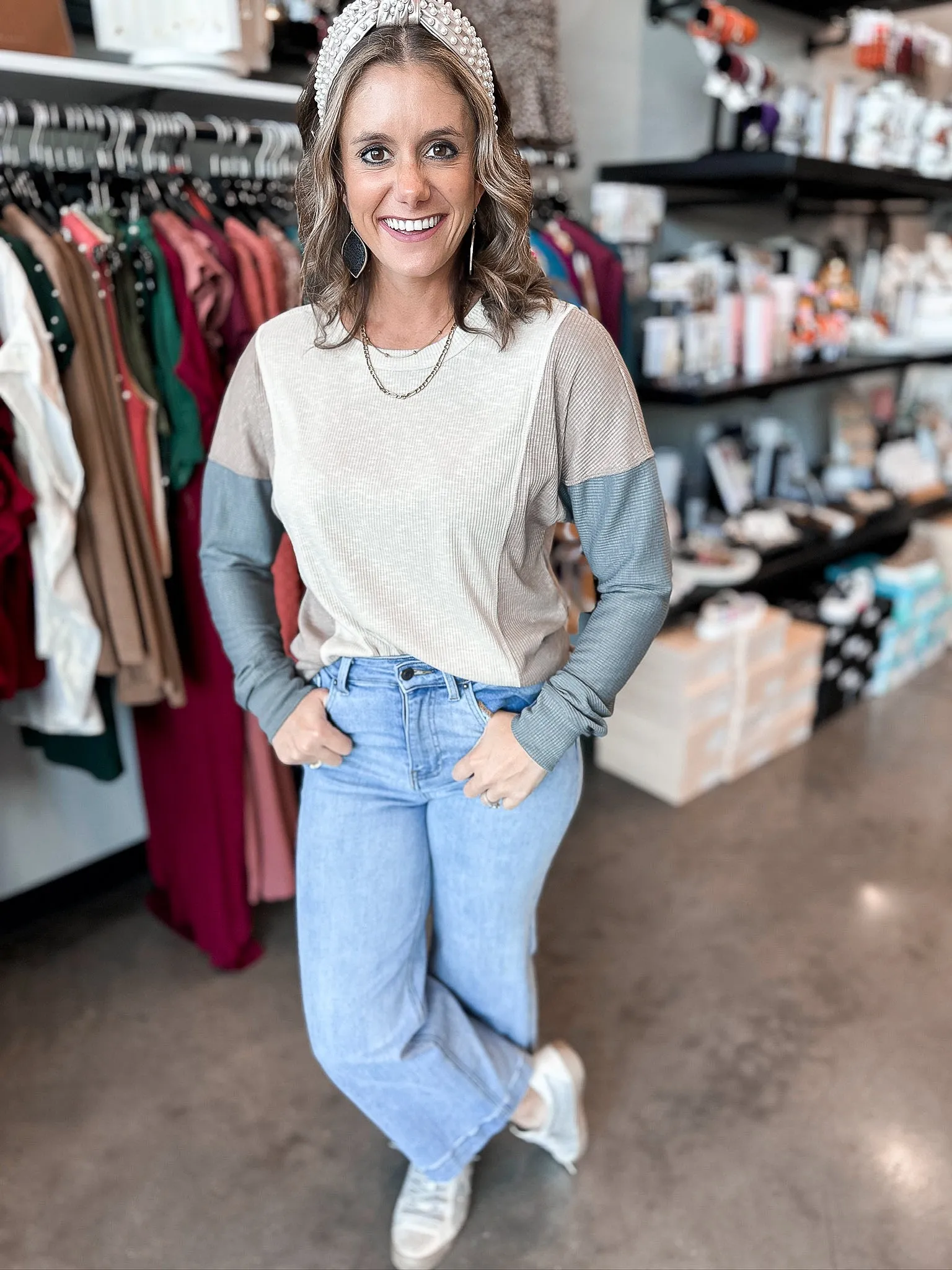 Callie Colorblock Long Sleeve Top
