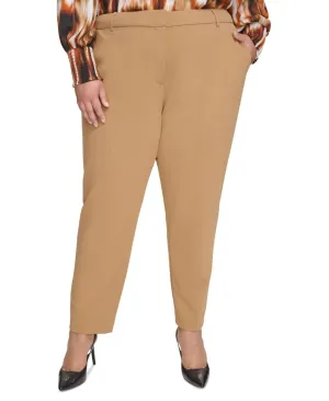 Calvin Klein Womens Plus Size Straight-Leg Ankle Pants X38PC006