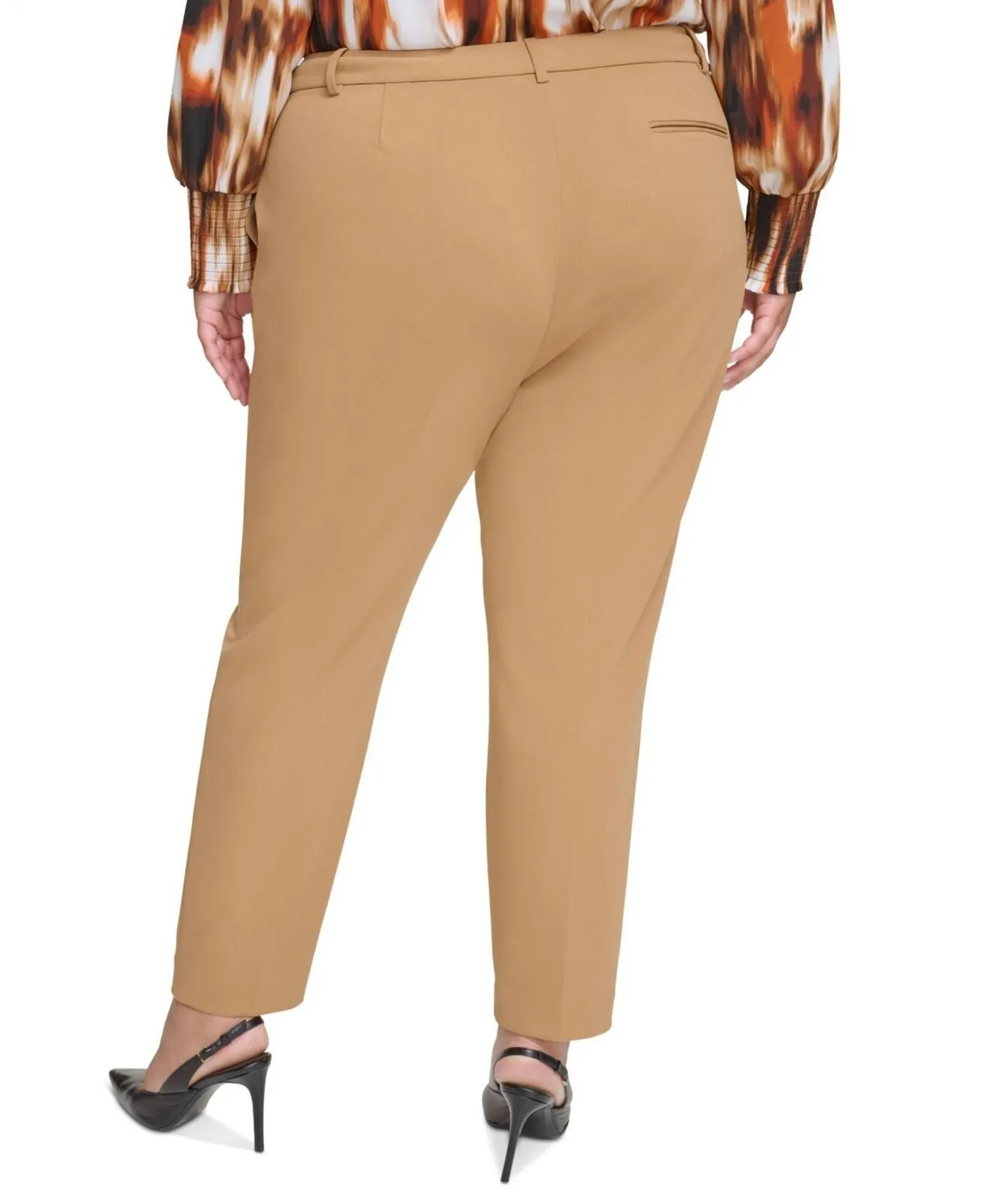 Calvin Klein Womens Plus Size Straight-Leg Ankle Pants X38PC006