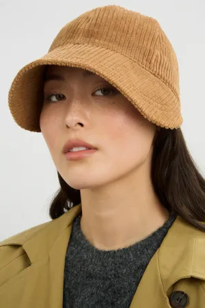 Camel wide wale corduroy cap