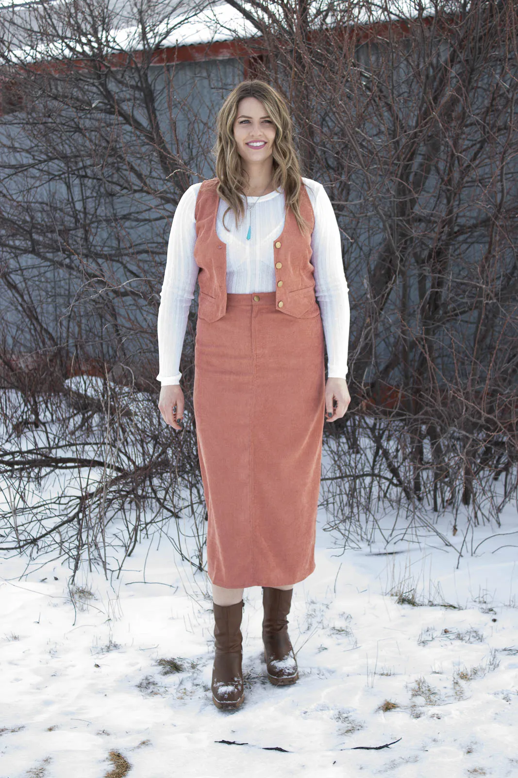 Carbon Cord Maxi Skirt
