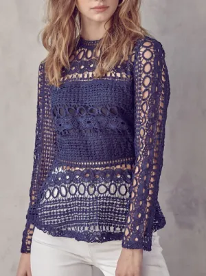 Cari Crochet Peplum Top