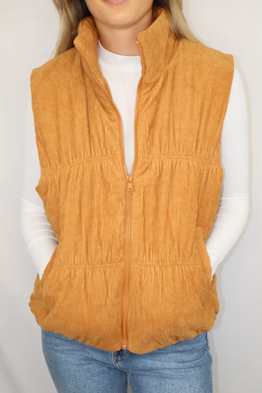 Carri Corduroy Vest Camel