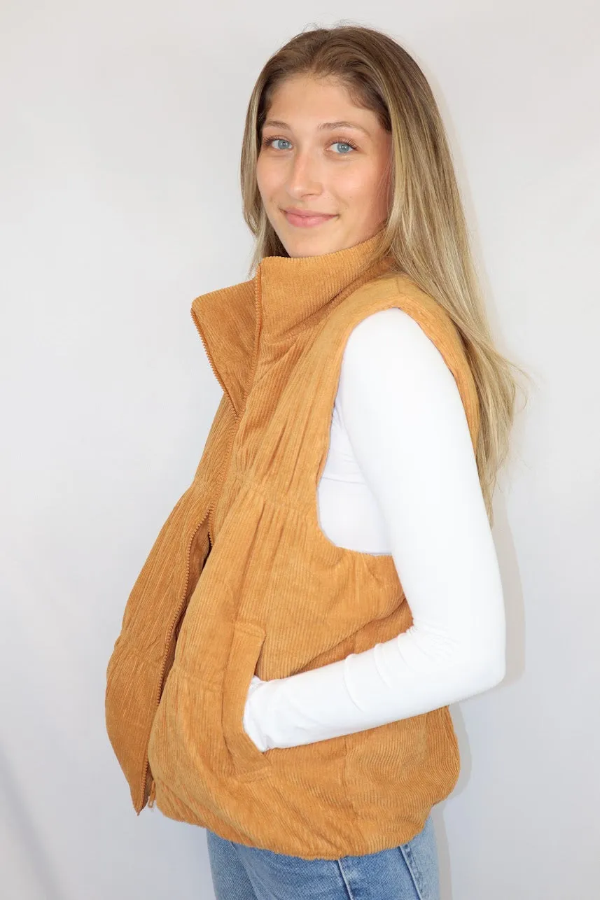 Carri Corduroy Vest Camel