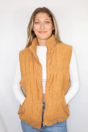 Carri Corduroy Vest Camel