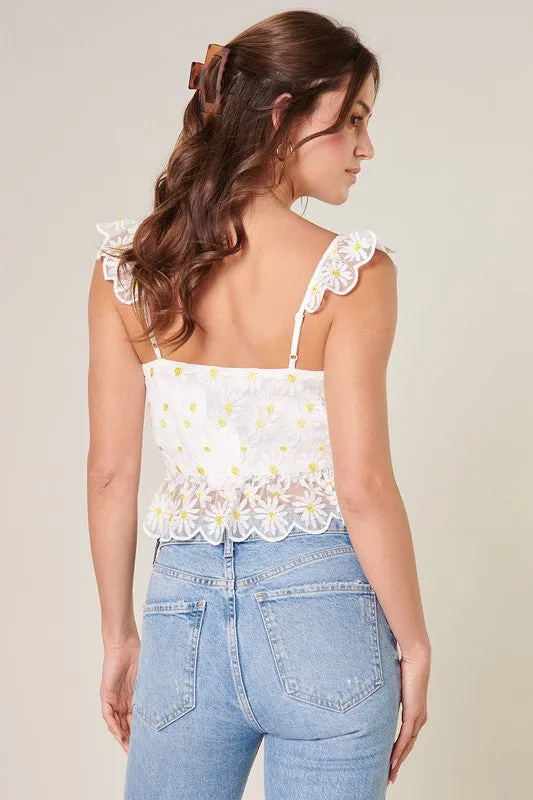 Cassiopeia Ruffle Front Tie Crop Top
