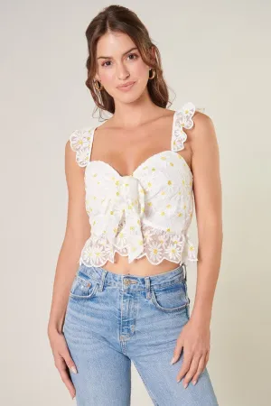 Cassiopeia Ruffle Front Tie Crop Top