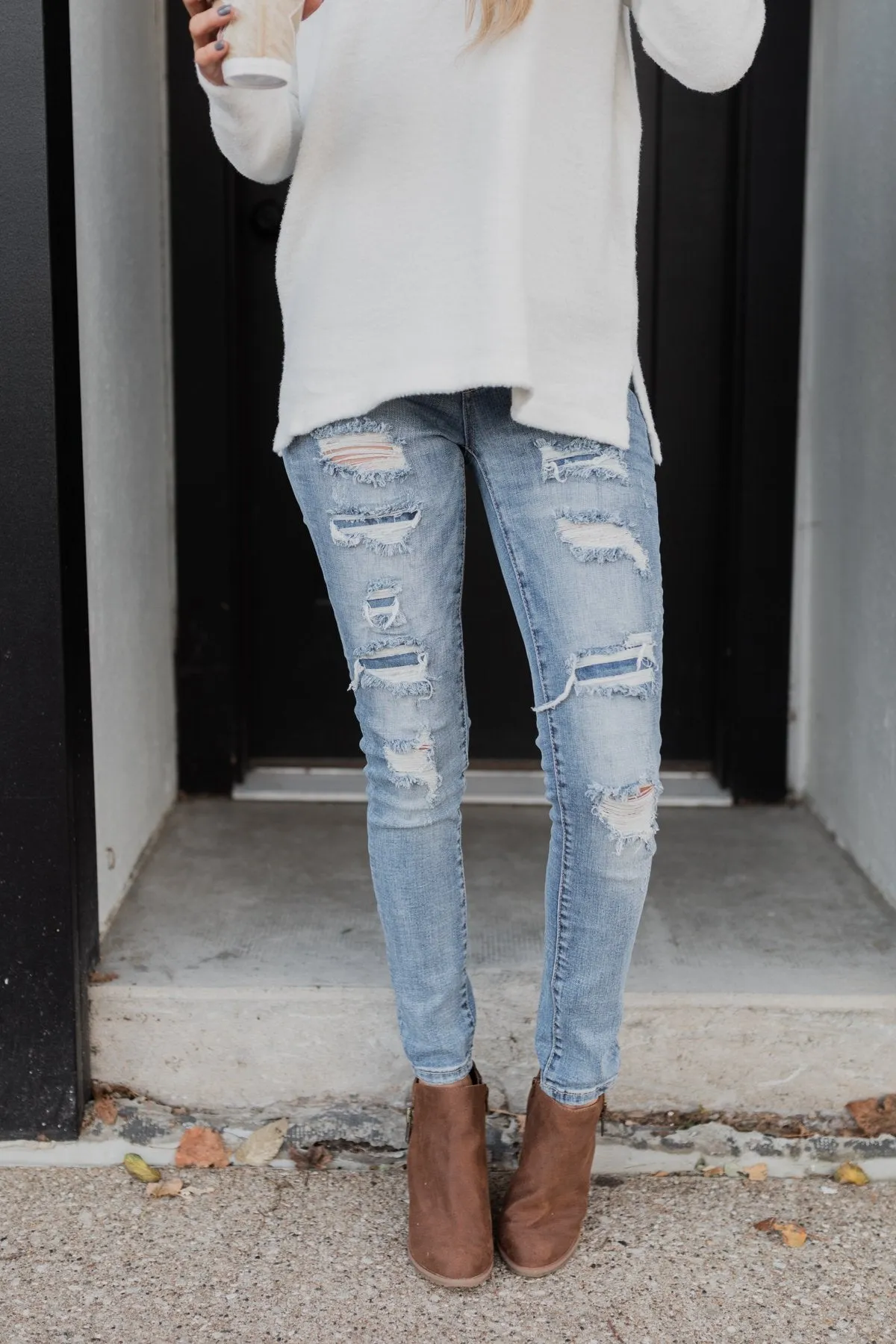 C'est Toi Distressed Skinny Jeans- Ophelia Wash