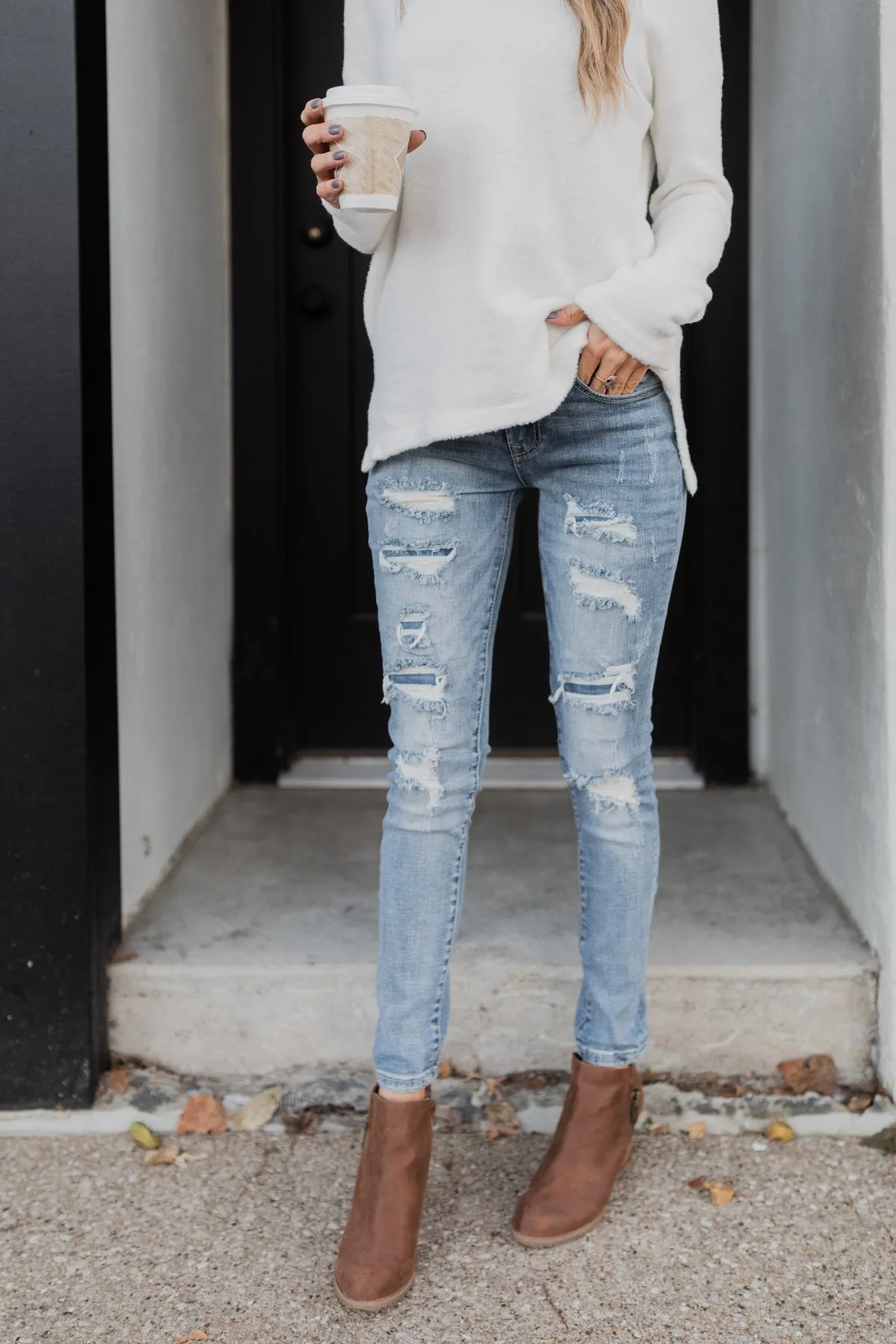 C'est Toi Distressed Skinny Jeans- Ophelia Wash