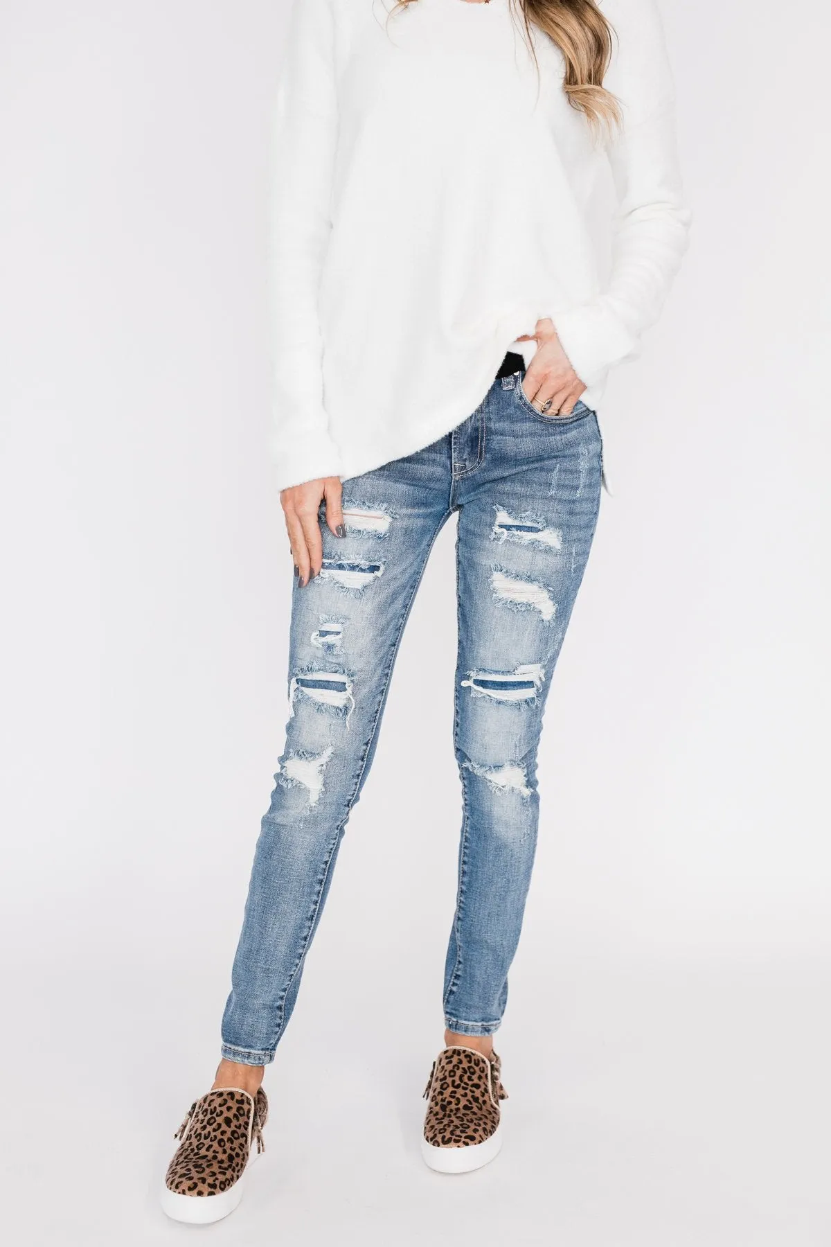 C'est Toi Distressed Skinny Jeans- Ophelia Wash