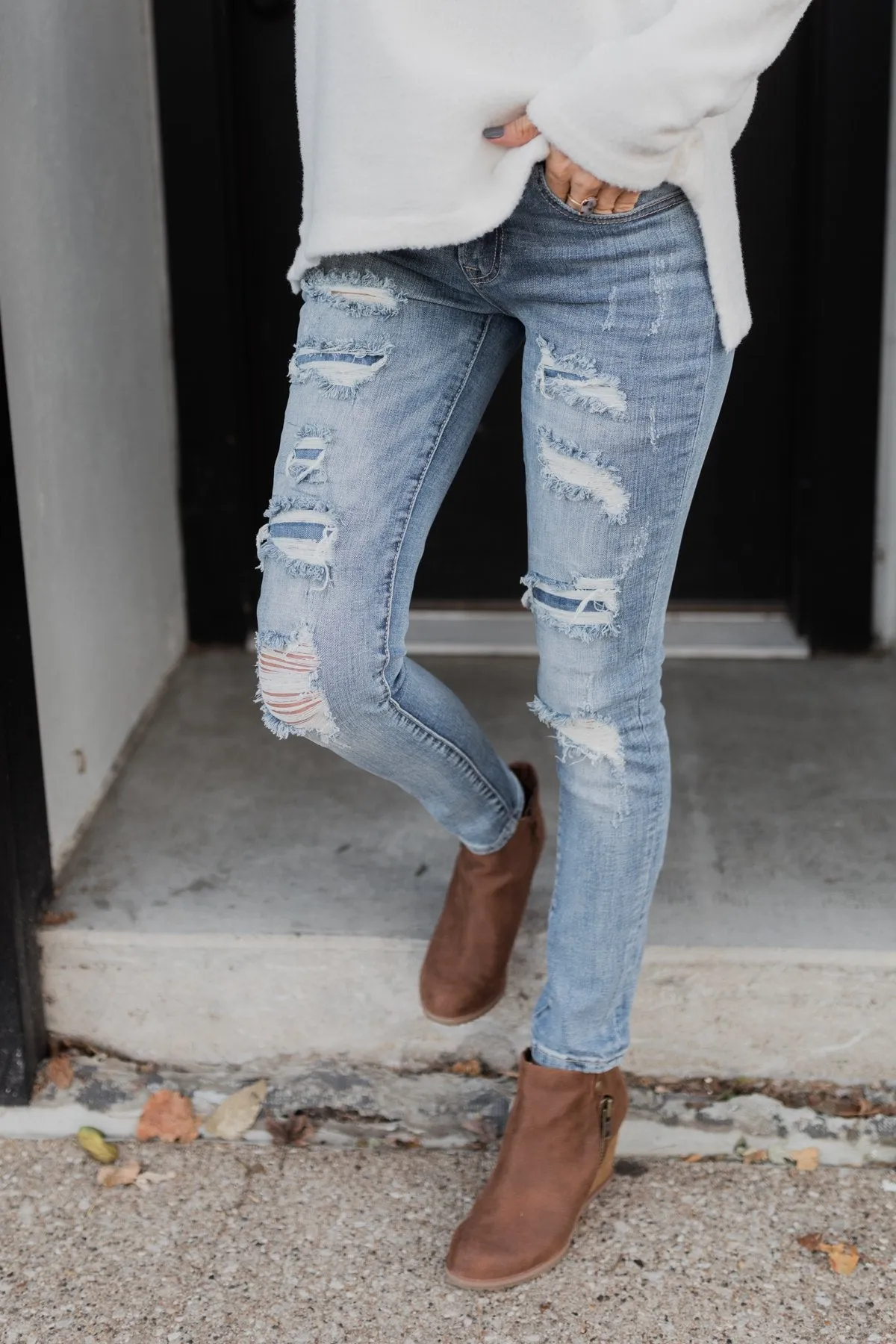 C'est Toi Distressed Skinny Jeans- Ophelia Wash