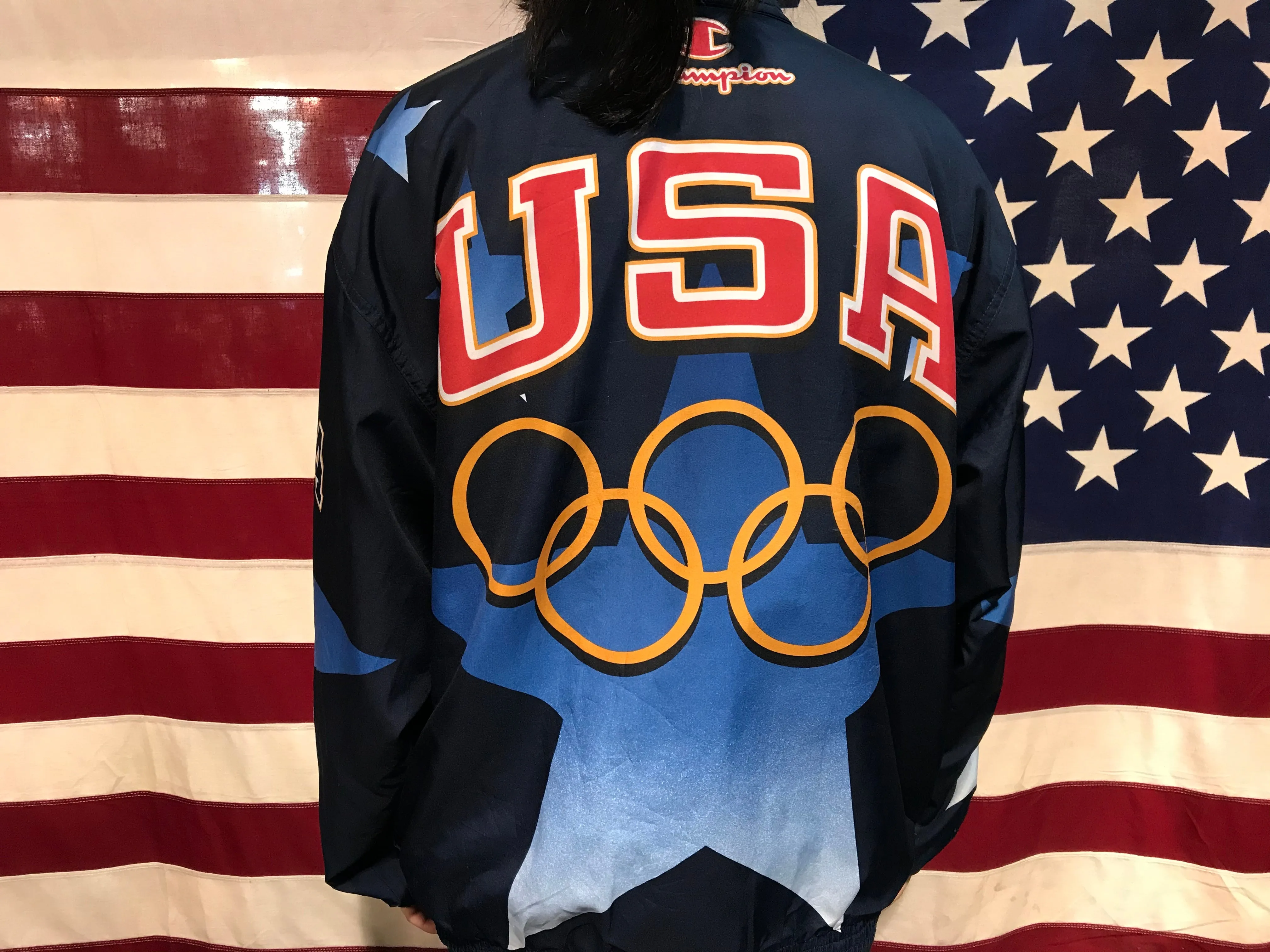 Champion Official 1996 Atlanta USA Olympic Summer Team Vintage Windbreaker Jacket