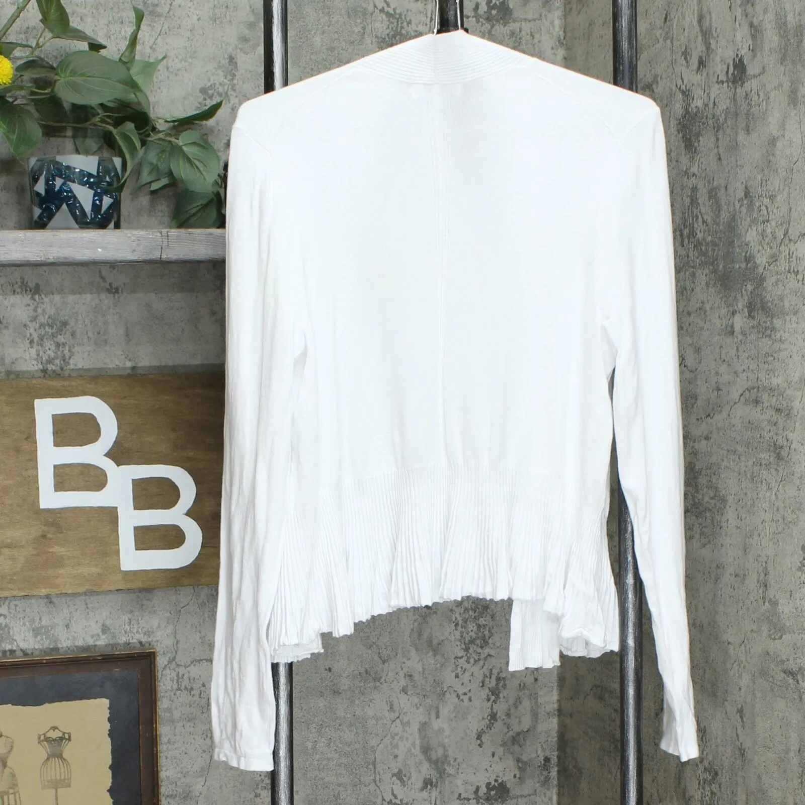 Charter Club Women's Solid Peplum Cardigan Sweater Bright White Medium