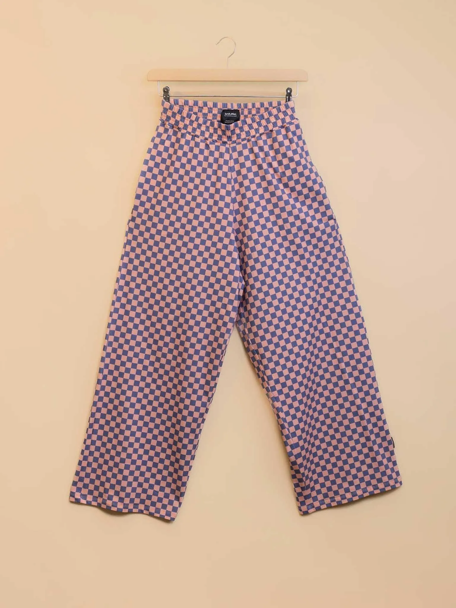 Check Wijde broek Dames