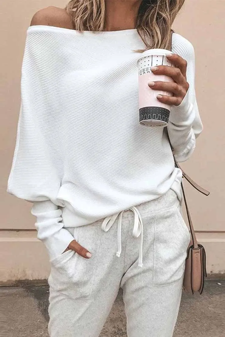 Chicindress Comfy Dew Shoulder Bat Sleeve Sweaters(3 Colors)